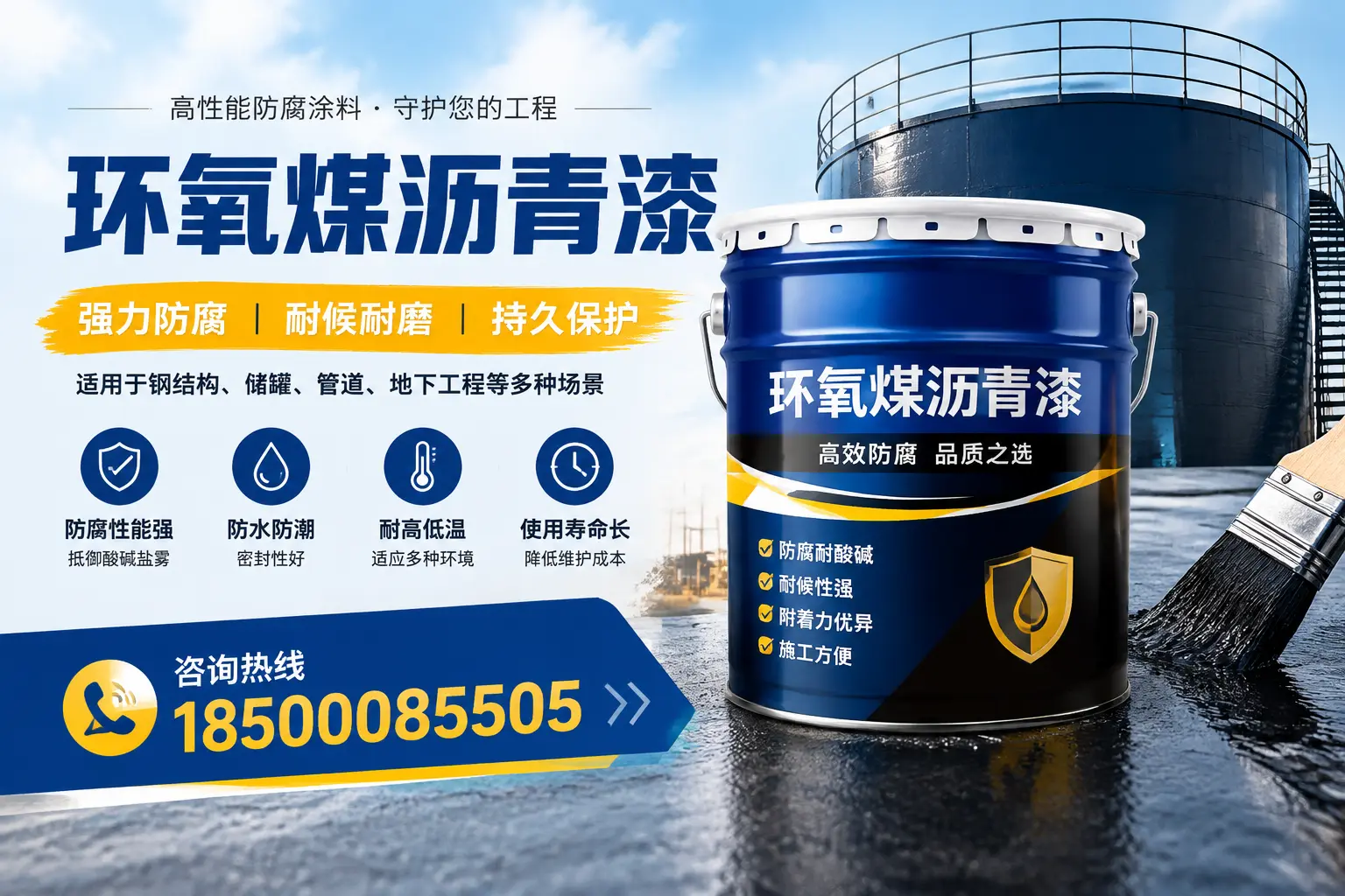 环氧煤沥青漆在工业中的应用，长安企业的选择